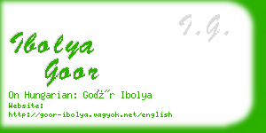 ibolya goor business card